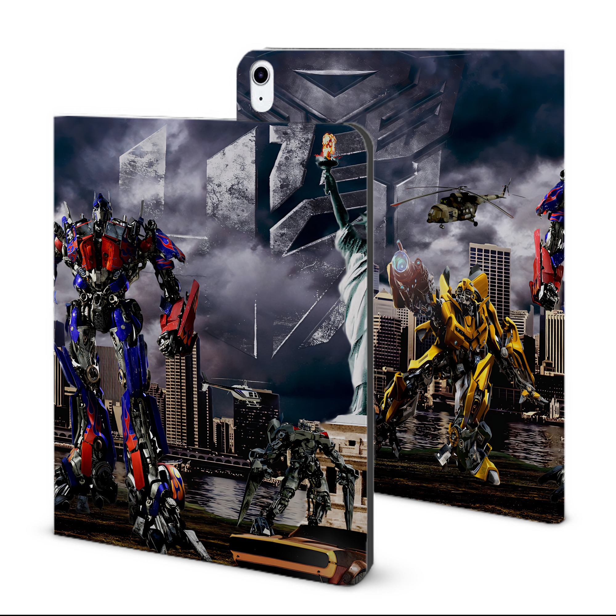 （画像用） Transformers トランスフォーマー IPad ケース ブック型 PUレザー TPU 耐衝撃 軽量 薄型 ペン収納なし 全面保護 IPad 各モデル対応